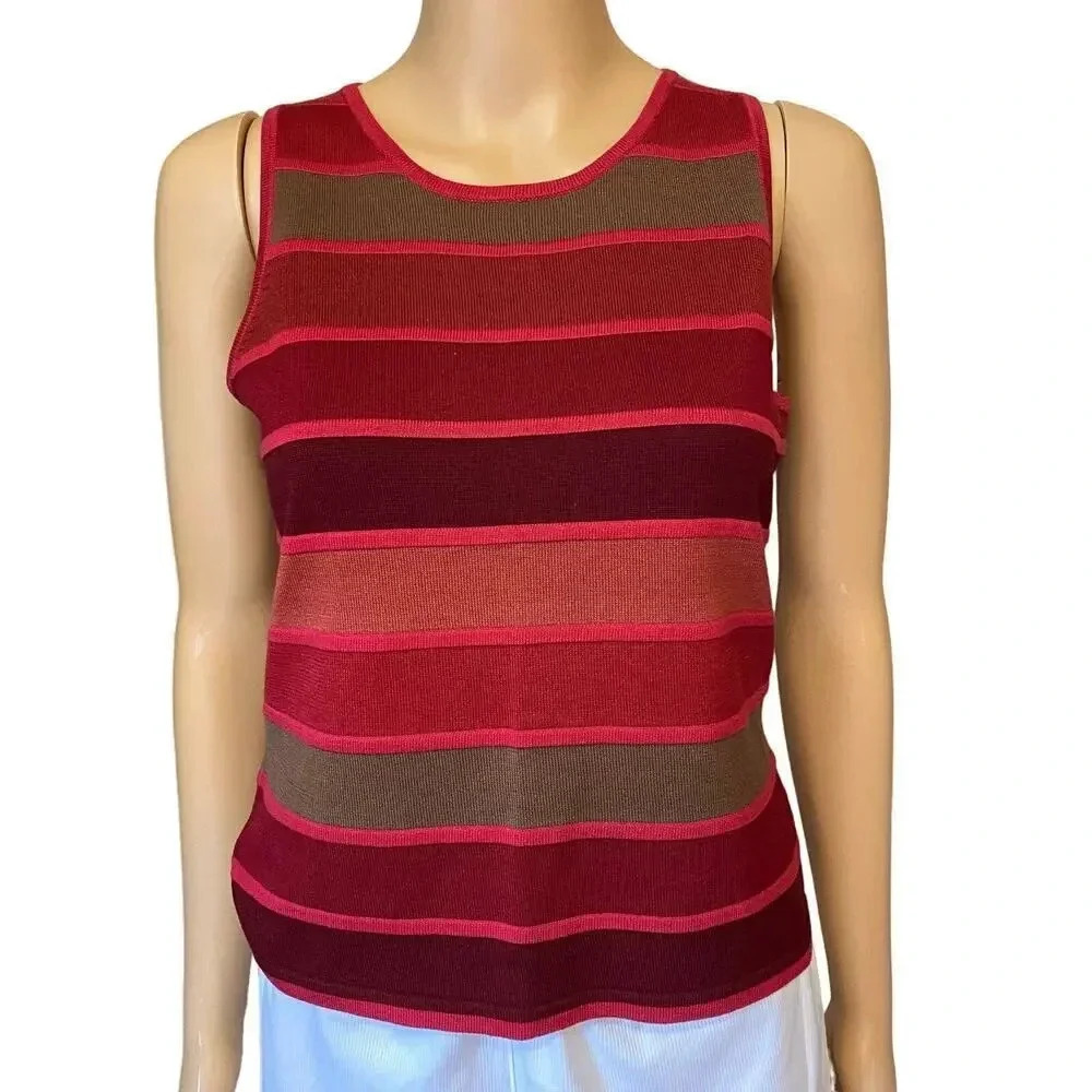 Norton McNaughton Silk blend  Knit Multicolor Tank top women size PS